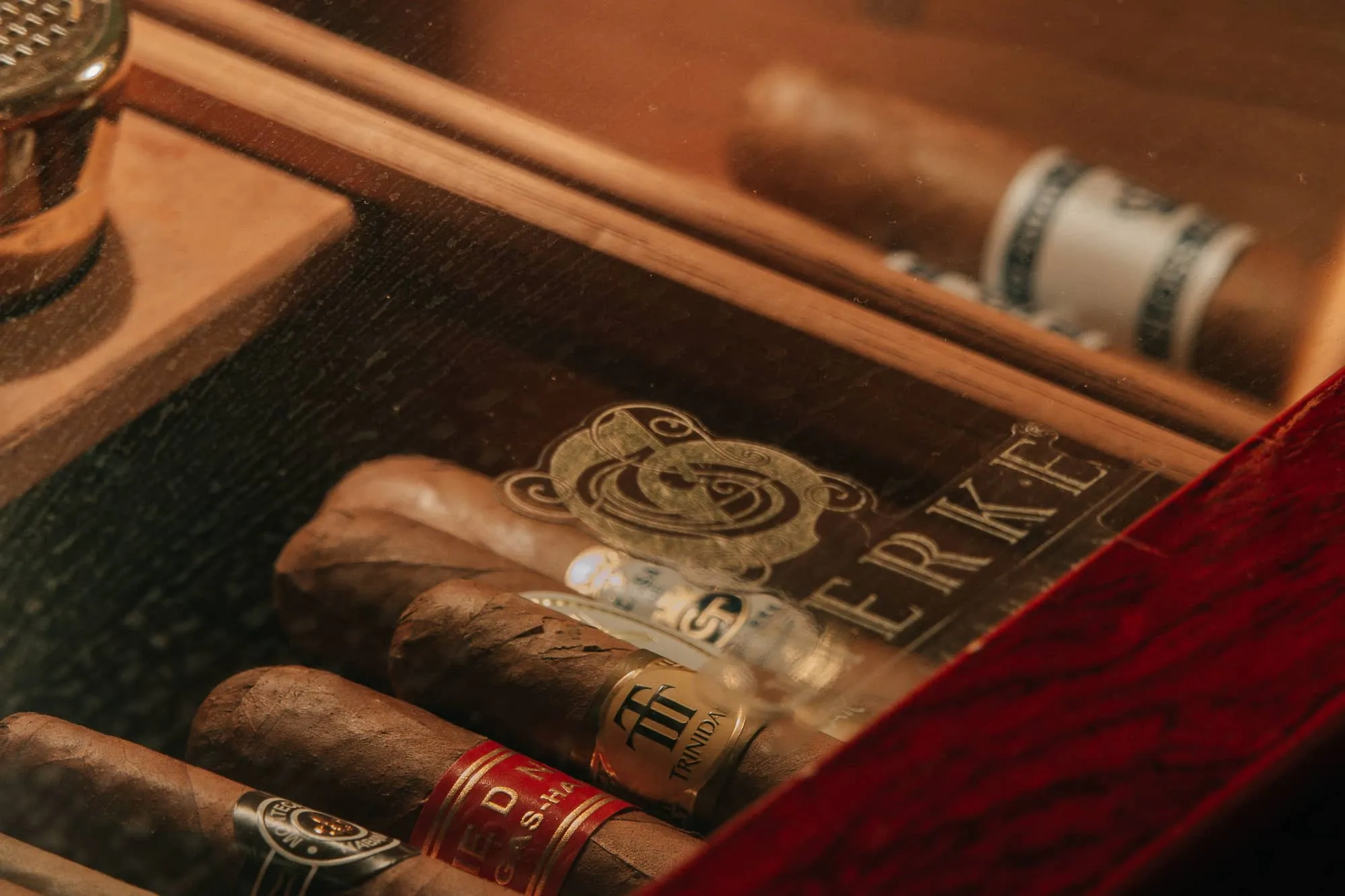 Humidor mit ausgewählten Zigarren